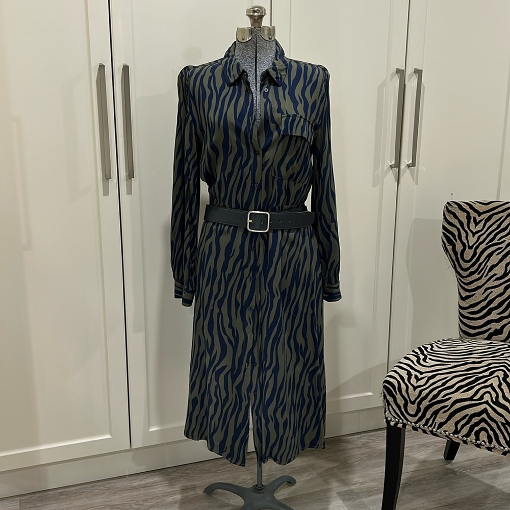 MSCH Copenhagen Zebra button-up Maxi Dress